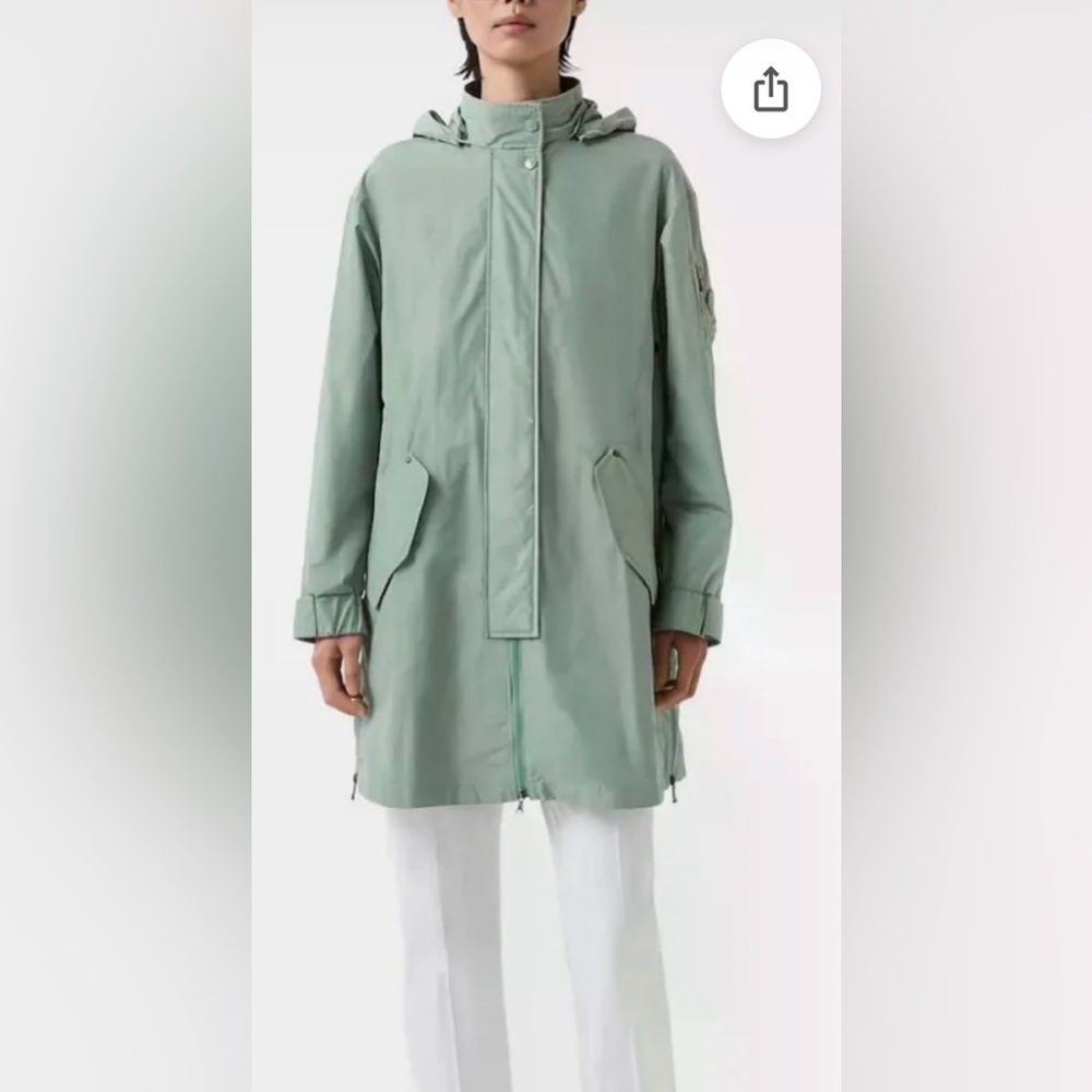 BOGNER Zofia Women's Hooded Long Coat - olive green size 4 (small)